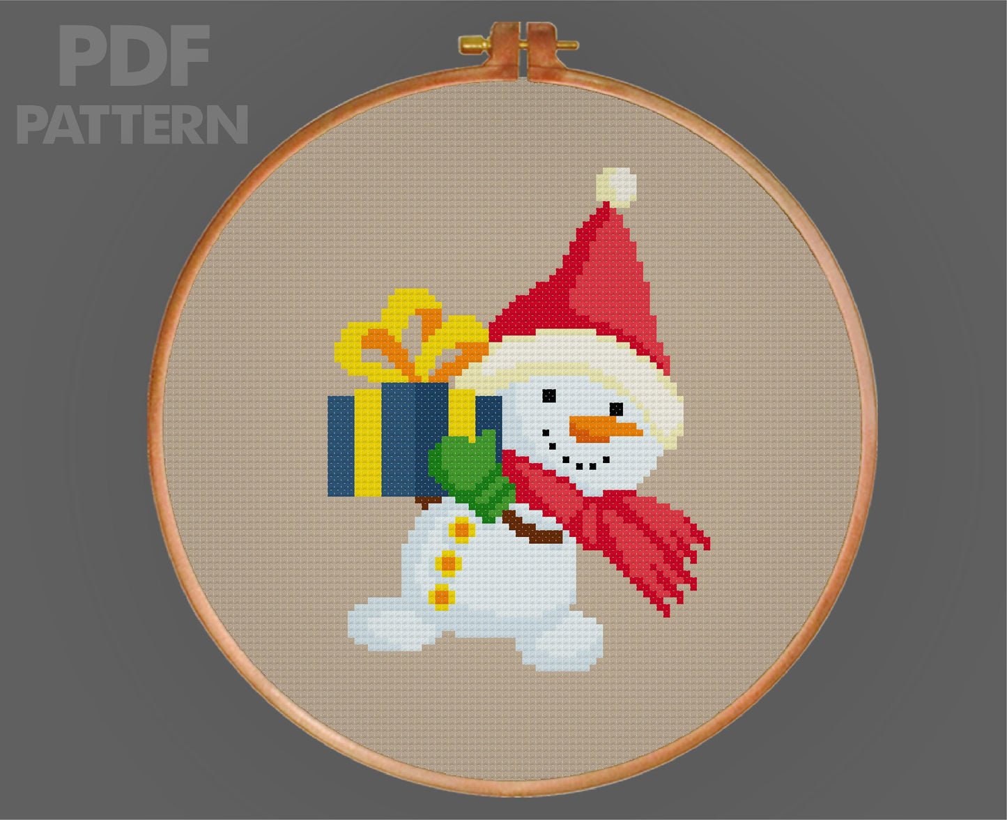 Snowman Cross Stitch Pattern Christmas Cross Stitch PDF Pattern Instant Download