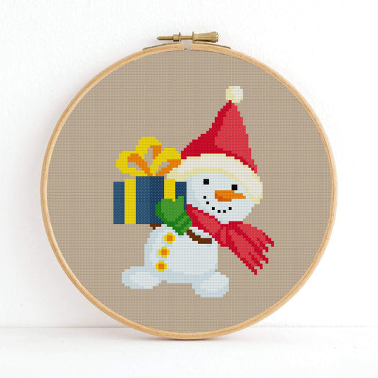 Snowman Cross Stitch Pattern Christmas Cross Stitch PDF Pattern Instant Download