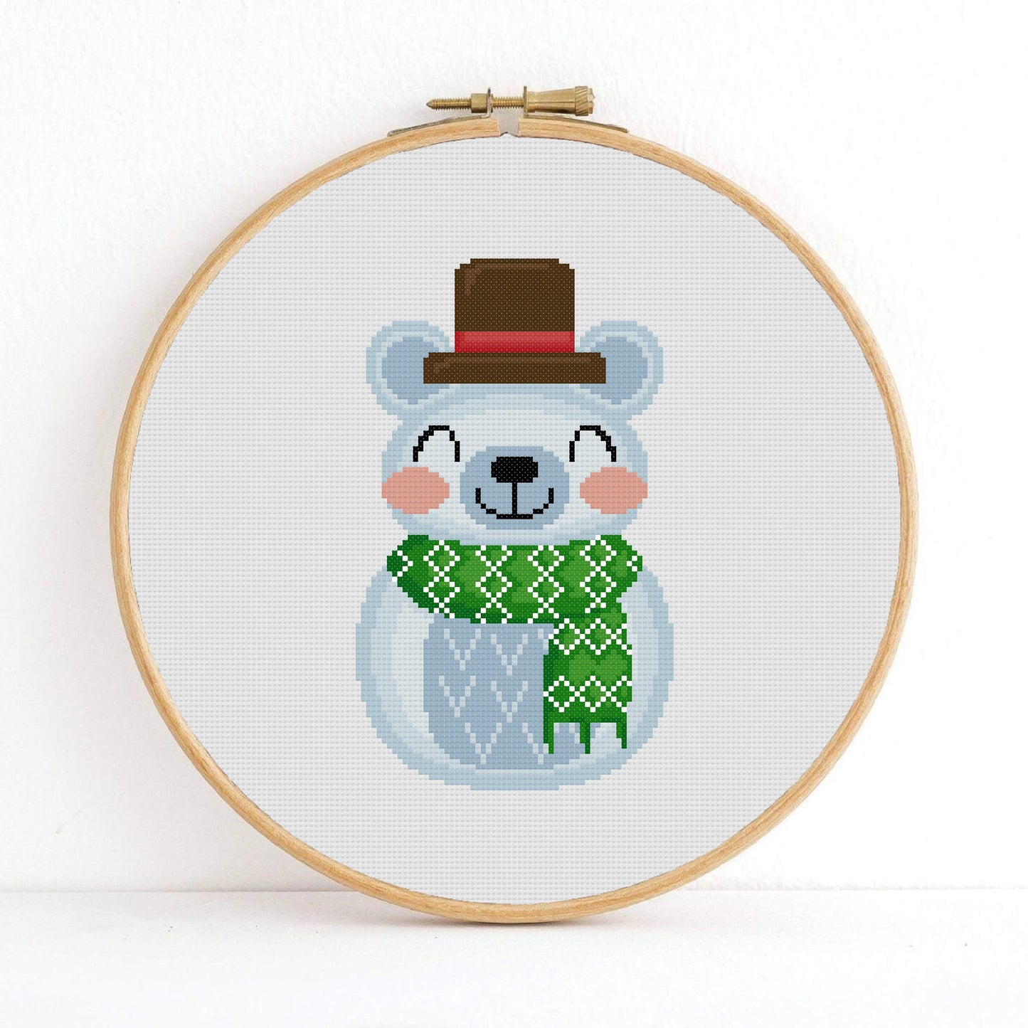 Bear Snowman Cross Stitch Snowman Cross Stitch Pattern Christmas Cross Stitch PDF Pattern Instant Download