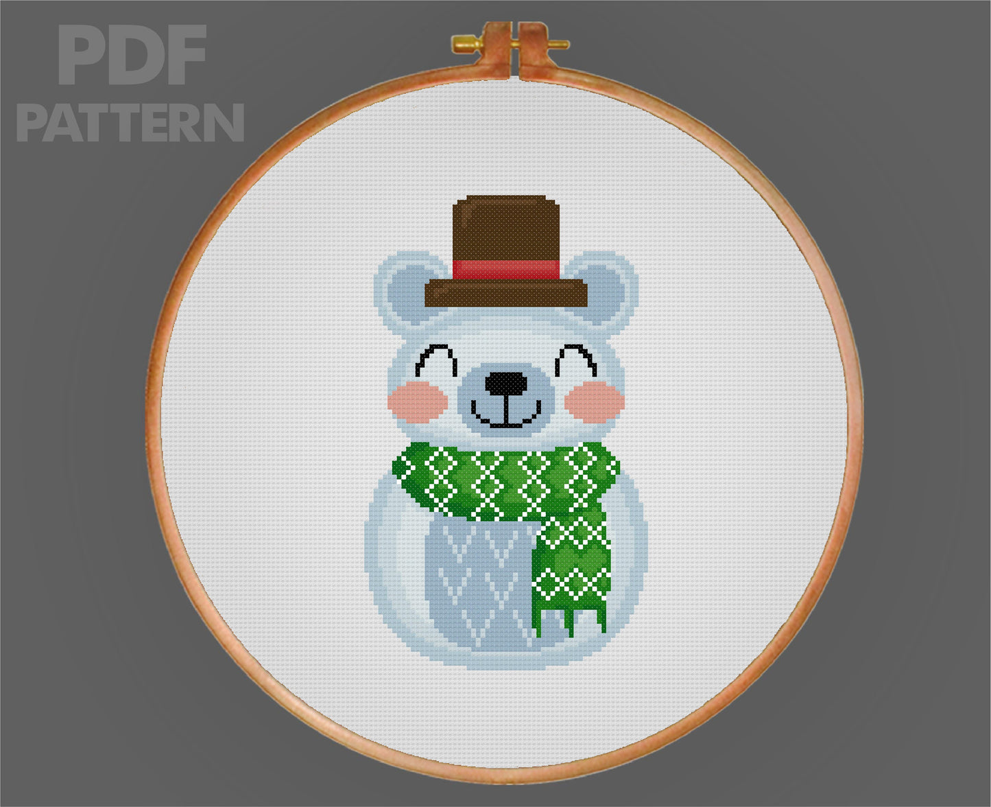 Bear Snowman Cross Stitch Snowman Cross Stitch Pattern Christmas Cross Stitch PDF Pattern Instant Download